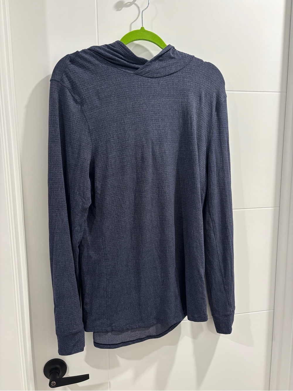 Lululemon Men's Navy Hooded Long-Sleeve Shirt